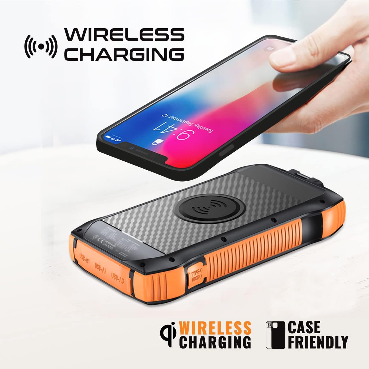 🔋☀️ باور بانك شمسي 20000mAh
