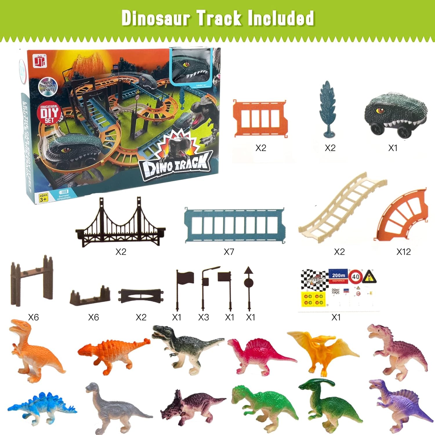 🦕✨ مسار سباق الديناصورات المغامر للأطفال