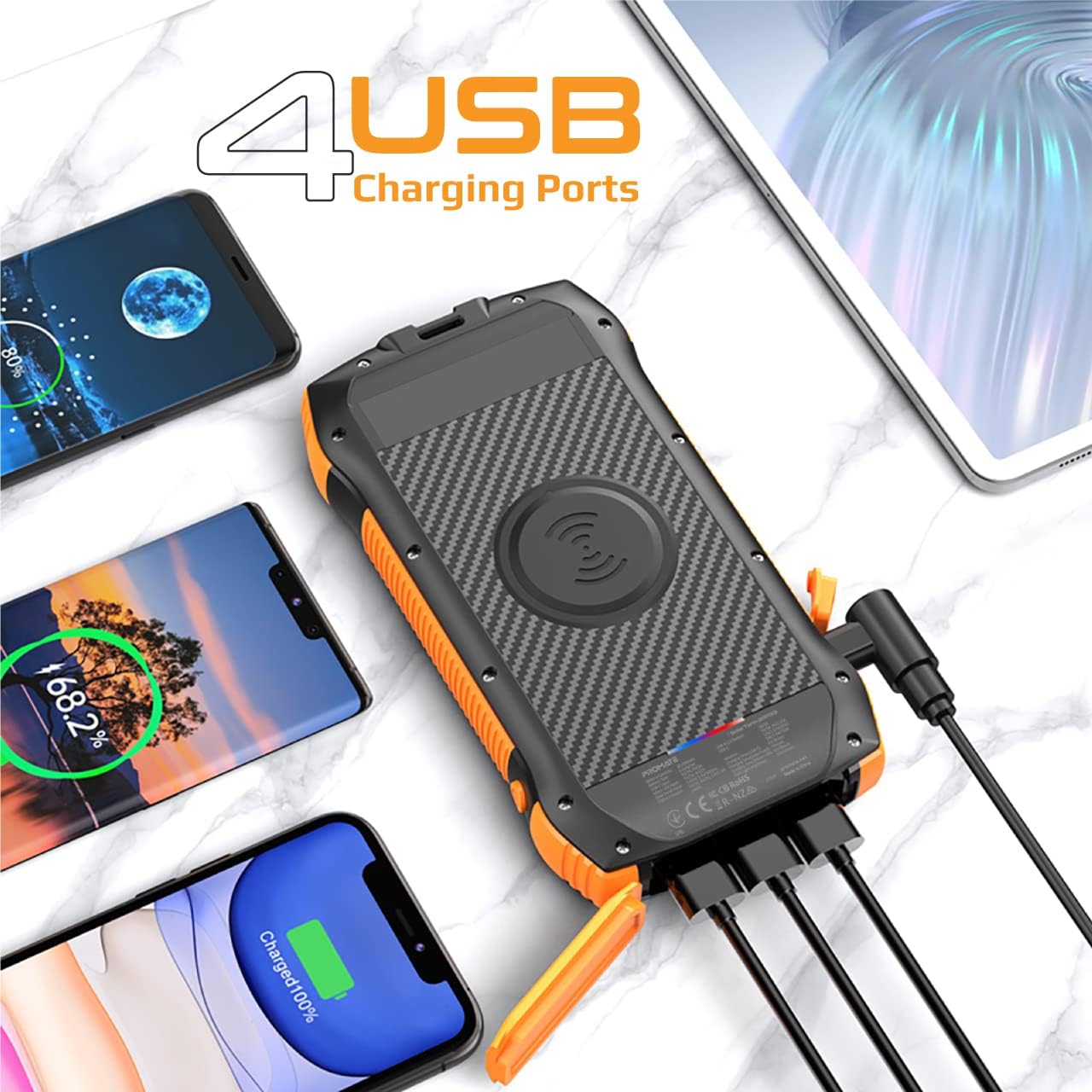 🔋☀️ باور بانك شمسي 20000mAh
