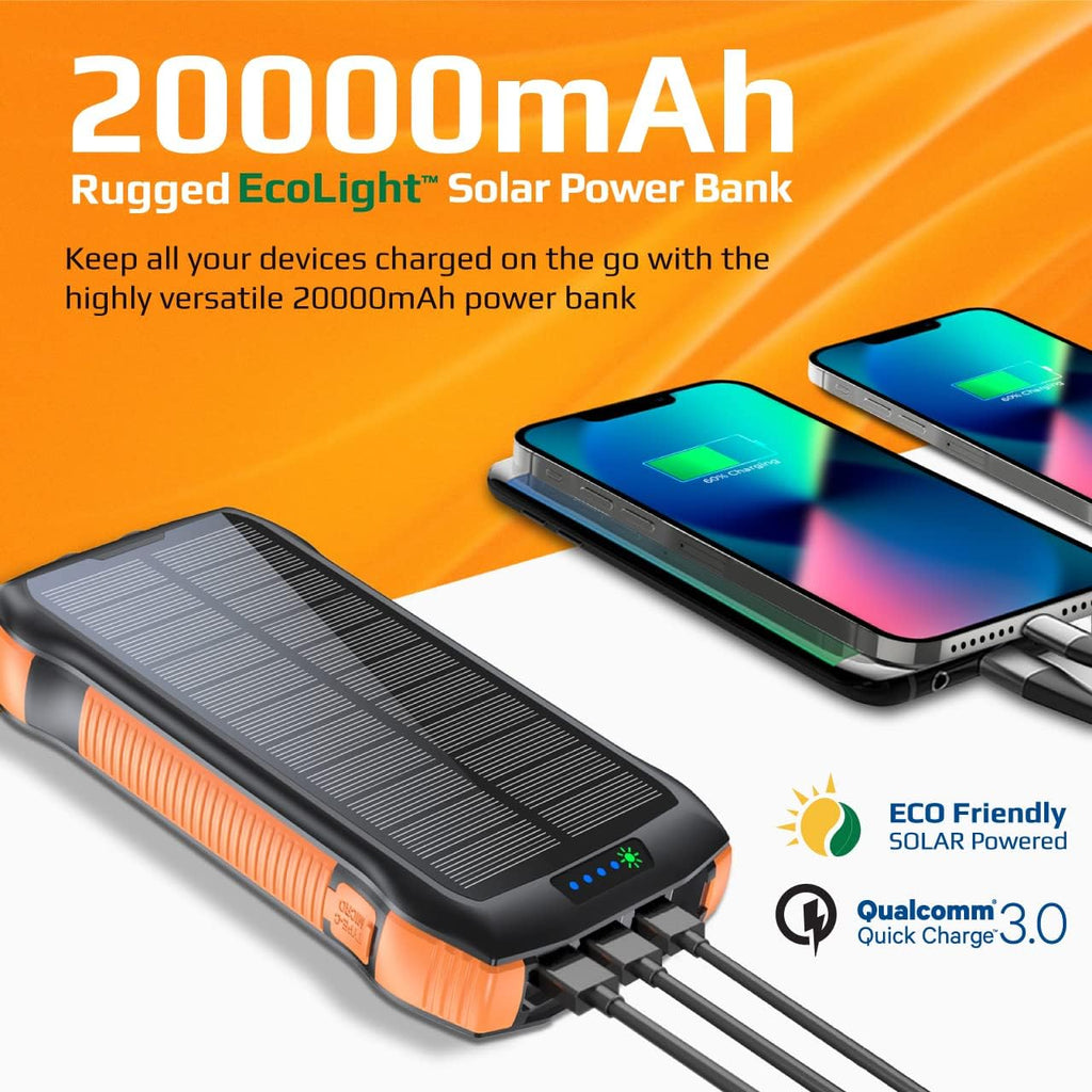 🔋☀️ باور بانك شمسي 20000mAh