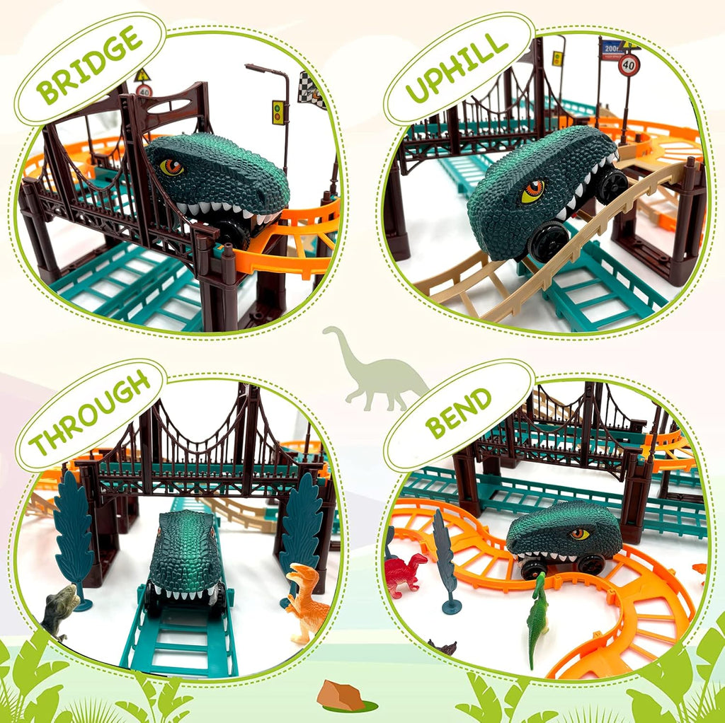 🦕✨ مسار سباق الديناصورات المغامر للأطفال